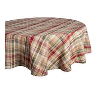 DII Autumn & Thanksgiving Tabletop Linens, Cotton, Plaid, 70" Round Tablecloth