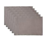 DII Basic Everyday Ribbed Tabletop 100% Cotton, Placemat Set, 13x19, Gray, 6 Piece