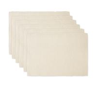 DII Basic Everyday Ribbed Tabletop 100% Cotton, Placemat Set, 13x19, Natural, 6 Piece