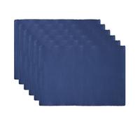 DII Basic Everyday Ribbed Tabletop 100% Cotton, Placemat Set, 13x19, Nautical Blue, 6 Piece