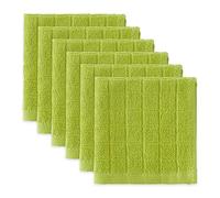 DII Basic Terry Collection Solid Windowpane Dishcloth Set, 12x12, Avocado, 6 Count