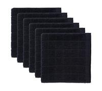 DII Solid Windowpane Dishcloth Set, Cotton, Black, 12x12