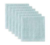 DII Basic Terry Collection Solid Windowpane Dishcloth Set, 12x12, Robin's Egg Blue, 6 Count