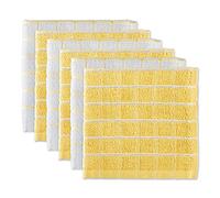 DII Basic Terry Collection Windowpane Dishcloth Set, 12x12, Yellow, 6 Piece