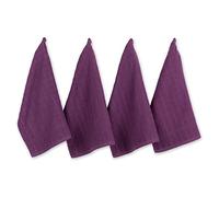 DII Basic Terry Collection Windowpane Dishtowel Set, 16x26, Eggplant Solid, 4 Piece