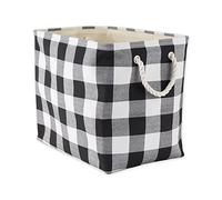 DII Buffalo Check Storage Bin, Polyester, Black & White, L