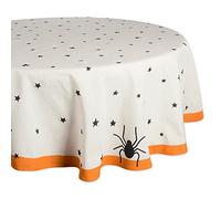 DII Black Stars Print Tablecloth, 70 Inches Round