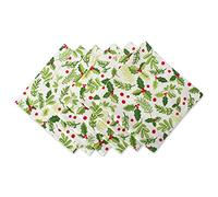 DII Boughs of Holly Collection Decorative Holiday Dining Table & Kitchen Décor, Napkin Set, 20x20, Christmas Greenery, 6 Count