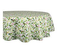 DII Boughs of Holly Collection Decorative Holiday Dining Table & Kitchen Décor, Tablecloth, 70" Round, Christmas Greenery