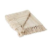 DII Braided Striped Decorative Throw Blanket, 50x60, Vintage Linen