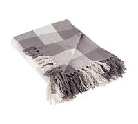 DII Buffalo Check Bins & Throws, Cotton, Gray & White, 50x60 Body with 3" Fringe