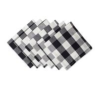 DII Buffalo Check Collection, Classic Farmhouse Cloth Napkin Set, 20x20, Black & White, 6 Piece