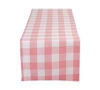 DII Buffalo Check Collection, Classic Farmhouse Table Runner, 14x108, Pink & White