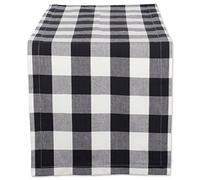 DII Buffalo Check Collection, Classic Farmhouse Table Runner, 14x72, Black & White