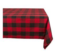 DII Buffalo Check Collection Classic Farmhouse Tablecloth Cotton Red/Black Tablecloth, 52 x 52 cm