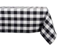 DII Buffalo Check Collection, Classic Farmhouse Tablecloth, Tablecloth, 60x120, Black & White