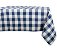 DII Buffalo Check Collection, Classic Farmhouse Tablecloth, Tablecloth, 60x84, Navy & Cream