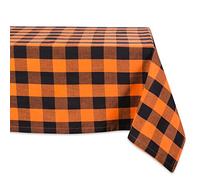 DII Buffalo Check Collection, Classic Farmhouse Tablecloth, Tablecloth, 60x84, Orange & Black