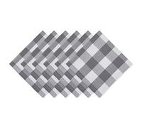 DII Buffalo Check Collection, Classic Farmhouse Tabletop Set, Napkin Set, 20x20, Gray & White, 6 Piece