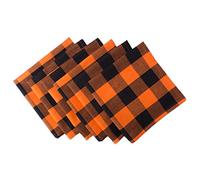 DII Buffalo Check Collection, Classic Farmhouse Tabletop Set, Napkin Set, 20x20, Orange & Black, 6 Piece