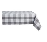 DII Buffalo Check Collection Classic Tablecloth 52 x 52-inch, Grey & White