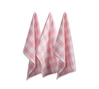 DII Buffalo Check Kitchen Collection, Classic Farmhouse Dishtowel Set, 20x30, Pink &White, 3 Piece