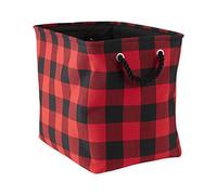 DII Buffalo Check Storage Bin, Polyester, Red & Black, L