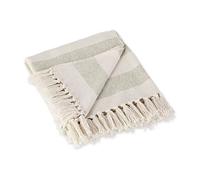 DII Cabana Stripe Woven Throw, Cotton, Artichoke, 50x60