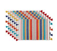 DII Caliente Collection Kitchen, Placemat Set, Picante Stripe 6 Piece