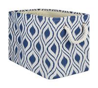 DII CAMZ10033 Collapsible Polyester Storage Basket or Bin with Durable Cotton Handles, Home Organizer Solution for Office, Bedroom, Closet, Toys, Laundry, Large, French Blue
