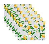 DII CAMZ11286 Placemat, Reversable & Spill Proof for Indoor or Outdoor Use, Perfect for BBQs, Backyard Parties, Cookouts, & Family Gatherings, Lemon Bliss