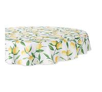 DII CAMZ11288 Spring & Summer Tablecloth, Spill Proof and Waterproof for Outdoor or Indoor Use, Host Backyard Parties, BBQs, & Family Gatherings - (Seats 2 to 4), 60" Round, Lemon Bliss