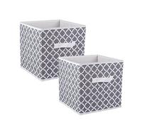 DII CAMZ38463 Foldable Fabric Storage Containers (Set of 2), Large S/2, Gray, 2 Count