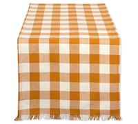 DII Check Tabletop, Cotton, Pumpkin Spice, Table Runner, 14x72