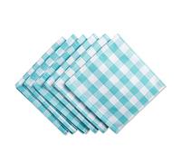 DII Checkered Collection Tabletop, Napkin Set, Aqua 6 Count