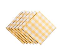 DII Checkered Collection Tabletop, Napkin Set, Yellow 6 Count