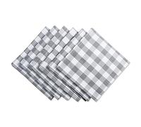 DII Checkered Tabletop Collection 100% Cotton, Machine Washable, Napkin Set, 20x20, Gray, 6 Piece
