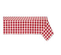 DII Checkered Tabletop Collection 100% Cotton, Machine Washable, Tablecloth, 52x52, Red