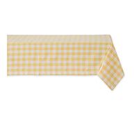 DII Checkered Tabletop Collection 100% Cotton, Machine Washable, Tablecloth, 60x84, Yellow