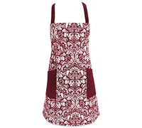 DII Chef Style Cotton Apron Adjustable Straps and Large Pocket, Wine