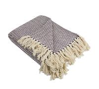 DII Chevron Throw Collection Handloomed Cotton, 50x60, Eggplant