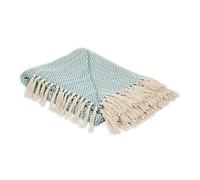 DII Chevron Throw Collection Handloomed Cotton, 50x60, Storm Blue