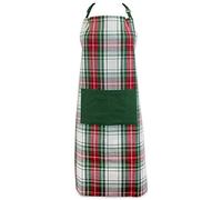 DII Christmas Basics Collection Holiday Cotton Adjustable Chef Apron, One Size, Holiday Plaid
