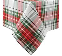 DII Christmas Check Cotton Square Tablecloth - Perfect for Dinner Parties, Christmas, Holidays or Everyday Use 52 x 52 Inches