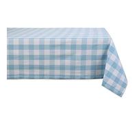 DII Classic Buffalo Check Tabletop Collection for Family Dinners, Special Occasions, Barbeques, Picnics and Everyday Use, 100% Cotton, Machine Washable, Tablecloth, 60x120, Light Blue & White