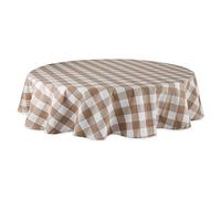 DII Classic Farmhouse, Cotton, Stone, Tablecloth, 70" Round