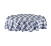 DII Classic Farmhouse, Cotton, Stonewash Blue, Tablecloth, 70" Round