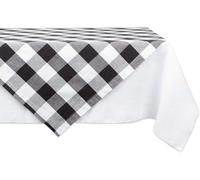 DII Classic Farmhouse Tablecloth, Cotton, Black & White, Table Topper, 40x40
