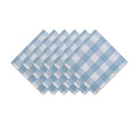 DII Classic Farmhouse Tabletop Set, Cotton, Light Blue & White, 20" x 20" (Set of 6)