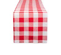 DII Classic Tabletop, Cotton, Red & White, 72" x 14" (Runner)